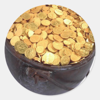 Sticker Rond St Patrick&- Pot d'or