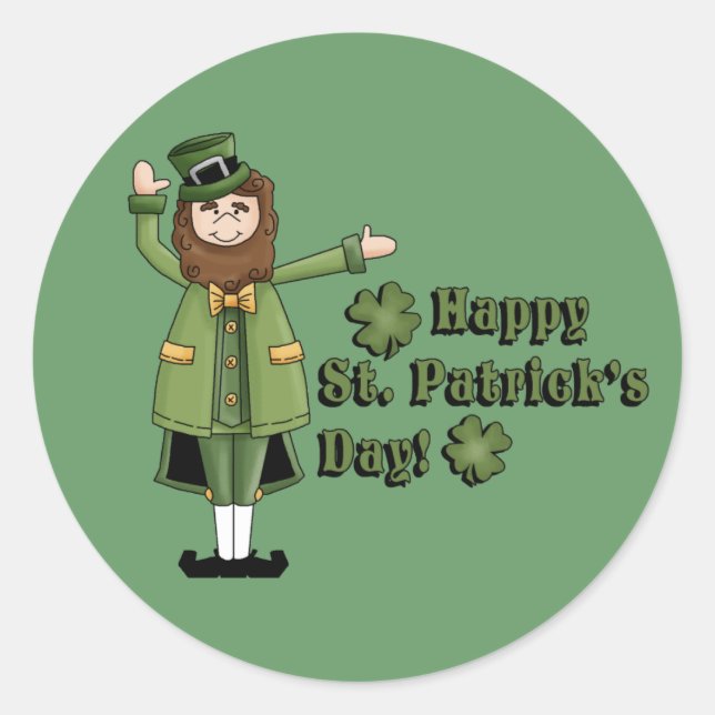 Sticker Rond St Patrick Vous Souhaite Une Bonne St Pats Day (Devant)