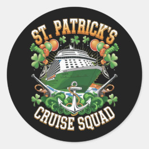 Sticker Rond St Patrick's Day Cruise Squad 2025 Family Correspo