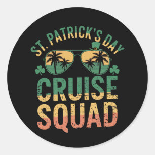 Sticker Rond St Patrick's Day Cruise Squad Amusant Famille Matc