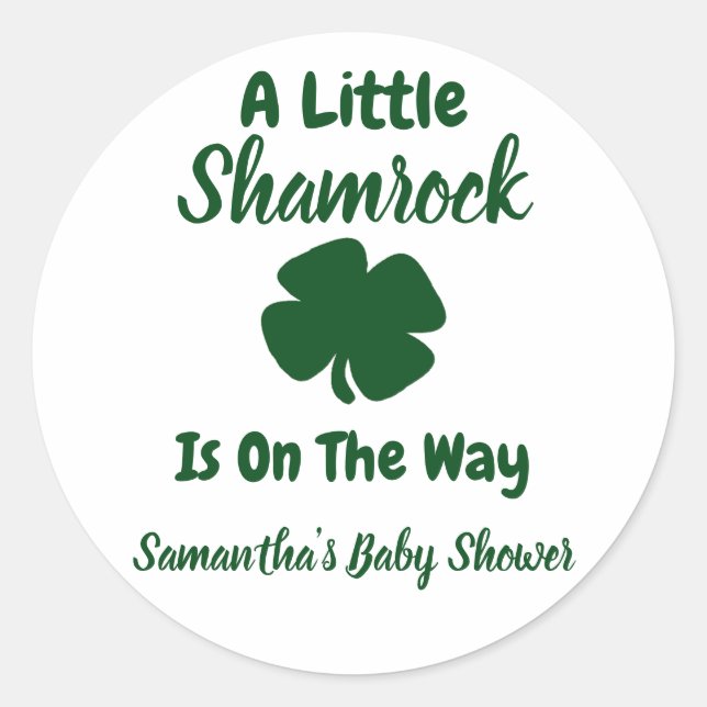 Sticker Rond St Patrick's Day, petit Shamrock (Devant)