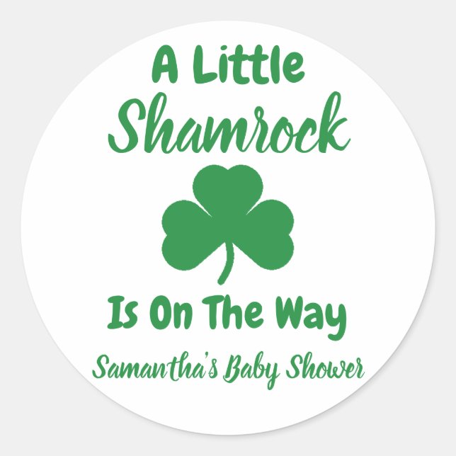 Sticker Rond St Patrick's Day, petit Shamrock (Devant)