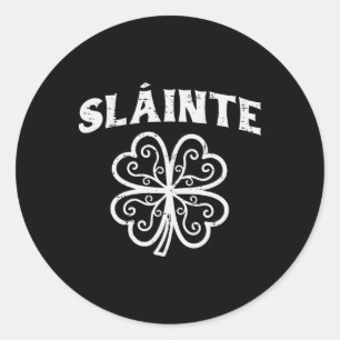Sticker Rond St Patricks Day Slainte Shamrock Saint Pattys Homm