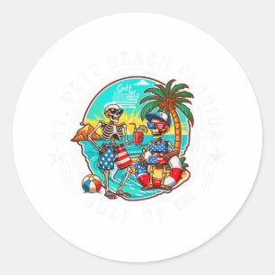 Sticker Rond St. Pete Beach Floride Hommes Et Femmes