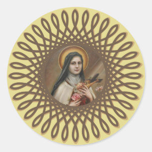 Sticker Rond St Therese, la petite frontière fleurie