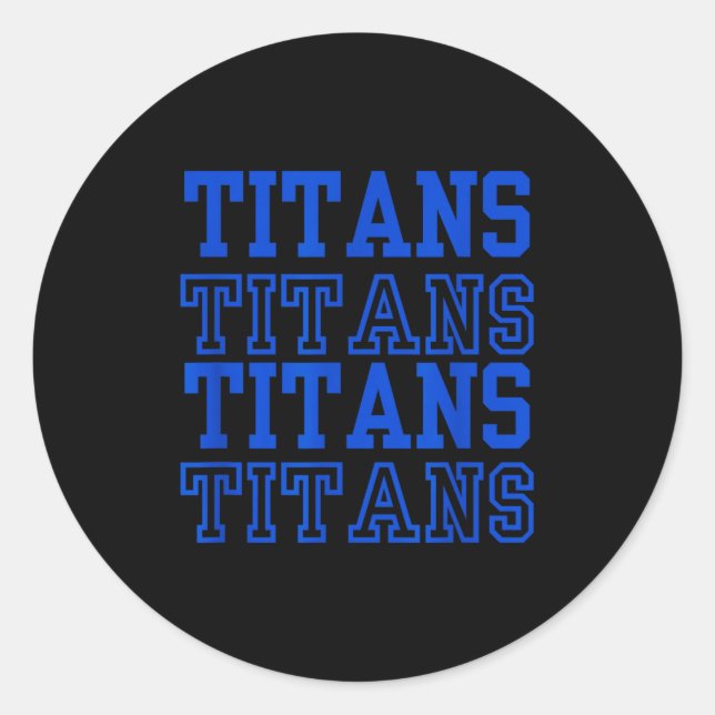 Sticker Rond Stacked Block Text Design Apparel  (Devant)