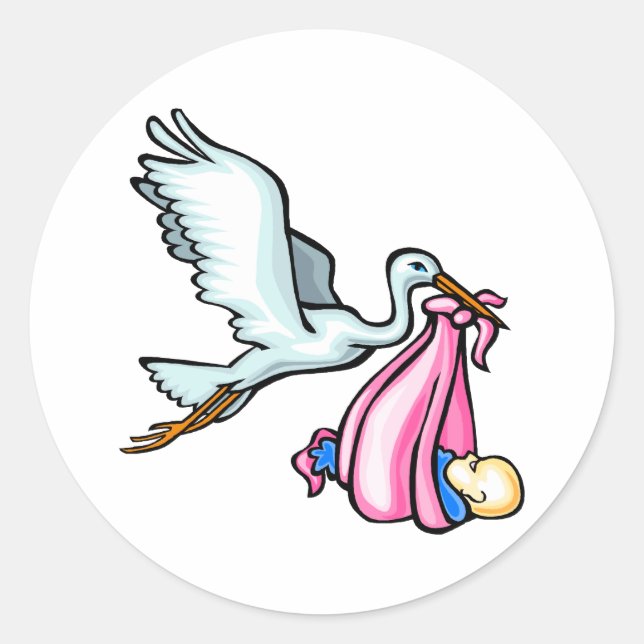 Sticker Rond Stacy Stork (Devant)