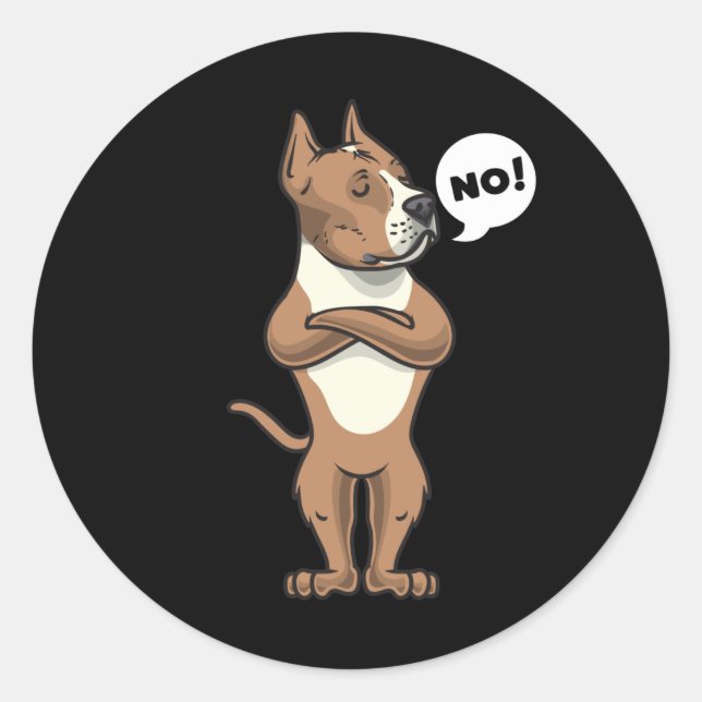 Sticker Rond Staffordshire américain têtu Terrier Dog (Devant)