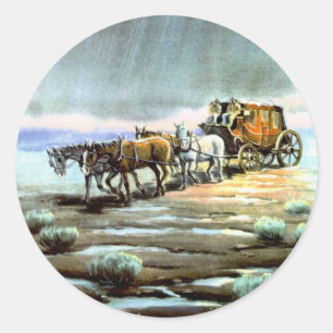 Sticker Rond STAGECOACH PLUIE par SHARON SHARPE