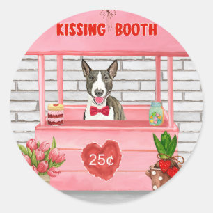 Sticker Rond Stand de baisers de chien Bull Terrier pour la Sai