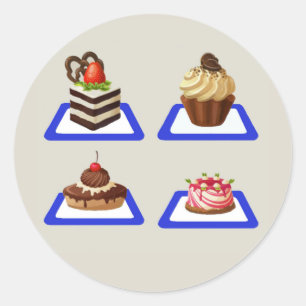 Sticker Rond Stand de gâteau délicieux