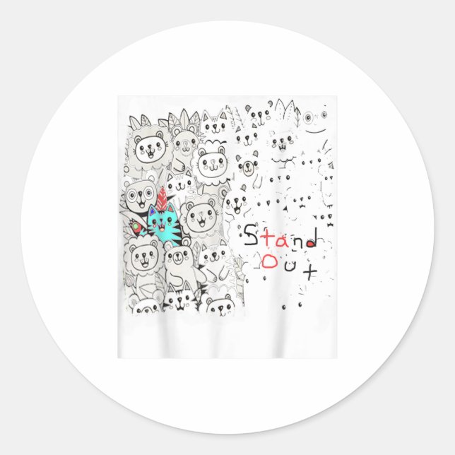 Sticker Rond Stand Out Tee (Devant)