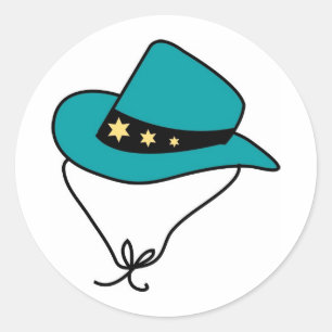 Sticker Rond Star Band sur Blue Cowboy Casquette