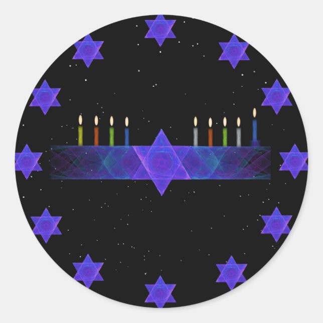 Sticker Rond Star Bar Menorah (Devant)