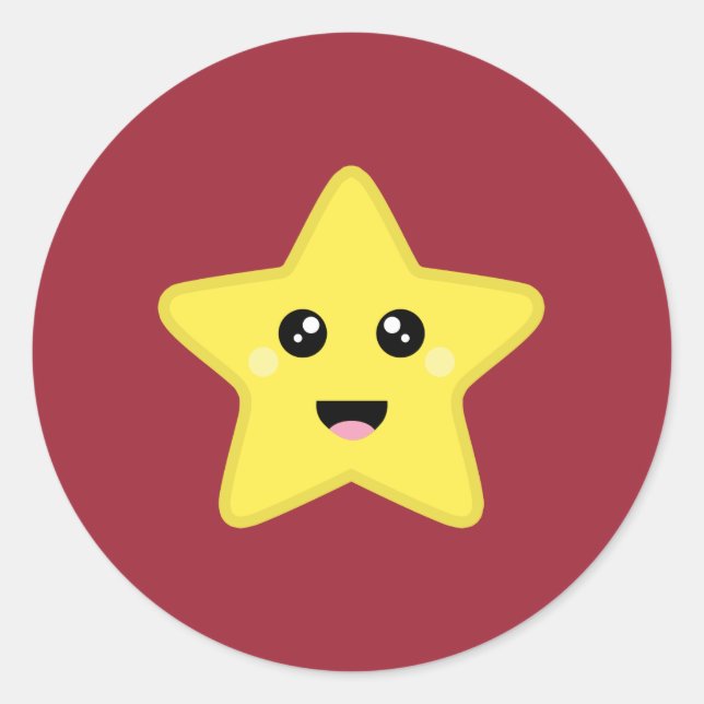 Sticker Rond Star de Kawaii (Devant)