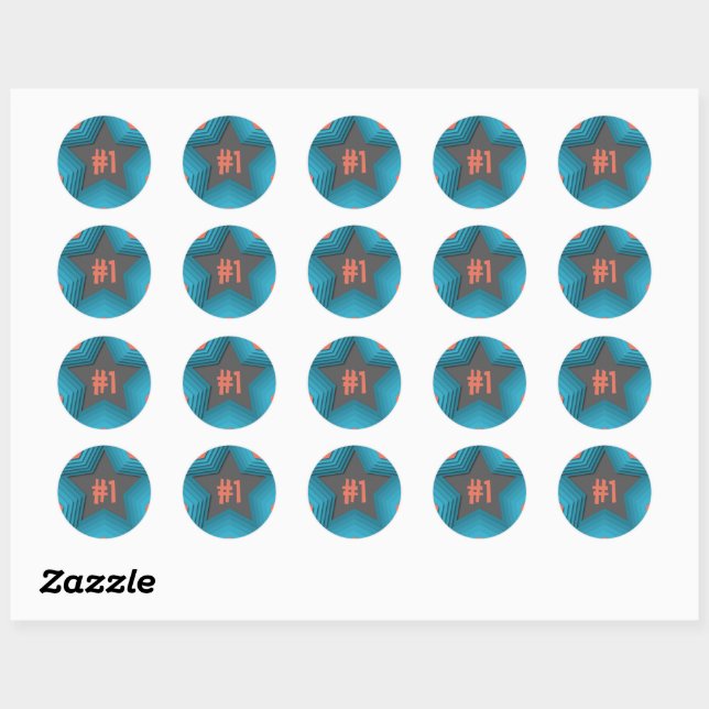 Sticker Rond  Star Number 1 (Feuille)