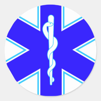 Sticker Rond Star of Life (ambulance)