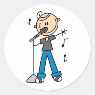 Sticker Rond Star Singer Sur L'Autocollant Microphone