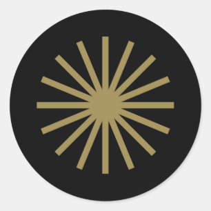 Sticker Rond Starburst Noir et Or