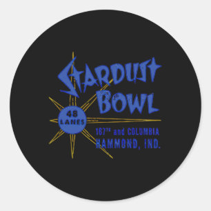 Sticker Rond Stardust Bowl Retro Vintage Bowling Indiana
