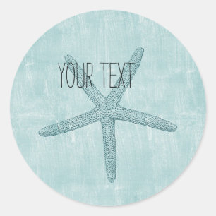 Sticker Rond Starfish bleu