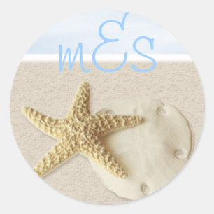 Sticker Rond Starfish & Sand Dollar ・ Customisez-Moi.