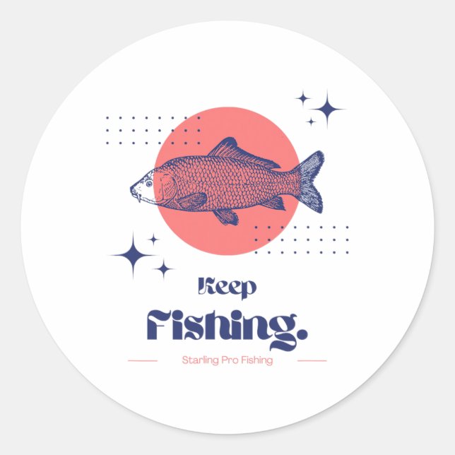 Sticker Rond Starling Pro Fishing Keep Fishing  (Devant)