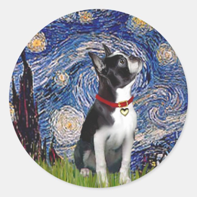 Sticker Rond Starry Night - Boston T (2rc) (Devant)