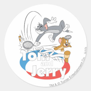 Sticker Rond Stars de tennis Tom et Jerry 7