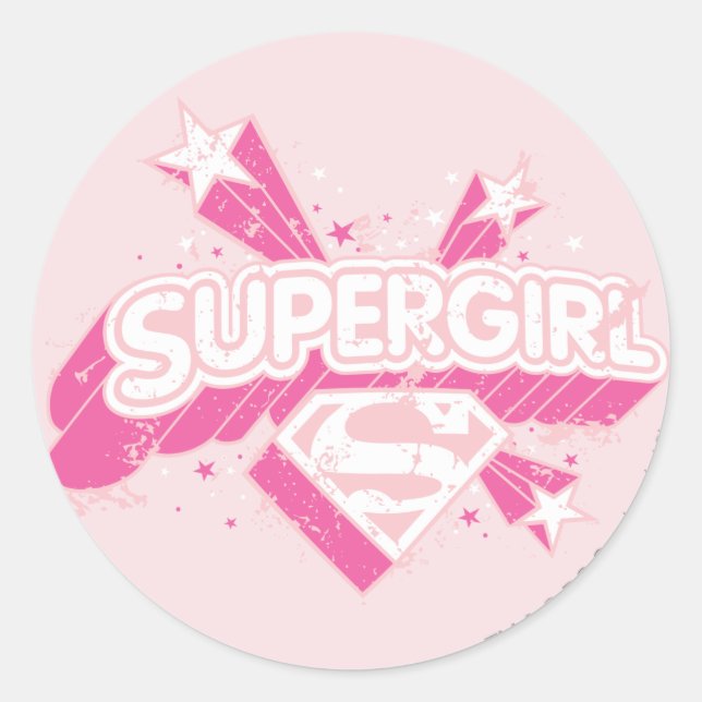 Sticker Rond Stars et logo supergirl (Devant)