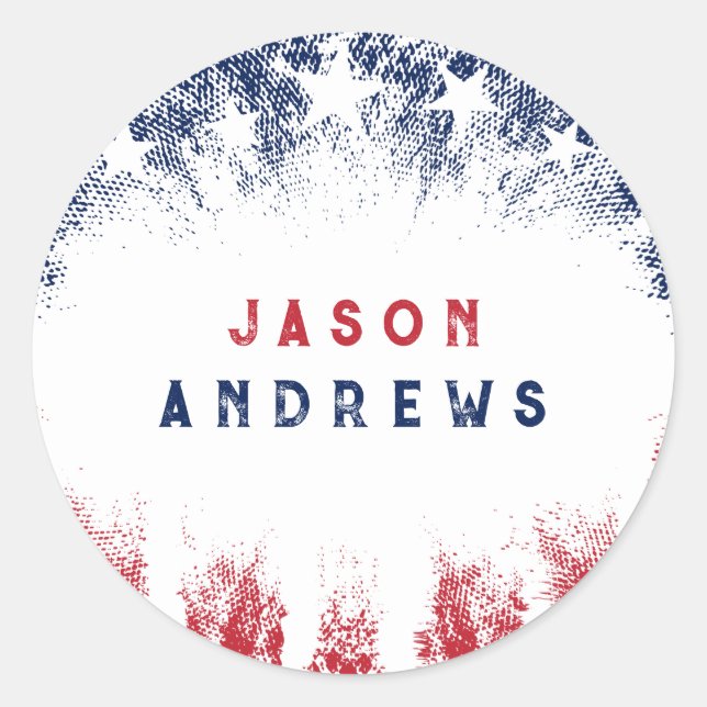 Sticker Rond Stars & Stripes Vétérinaire (Devant)