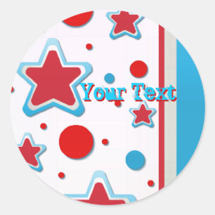 Sticker Rond StarsNstripes_ Grande, 3 pouces (feuille de 6)