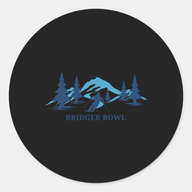 Sticker Rond Station de ski Bridger Bowl Montana Ski (Devant)