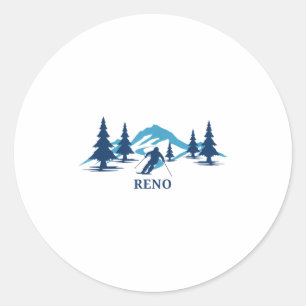 Sticker Rond Station de ski de Reno Nevada Ski de ski _1