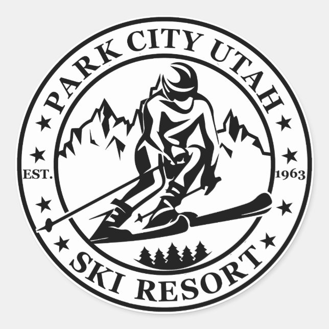 Sticker Rond Station de ski Park city Utah (Devant)