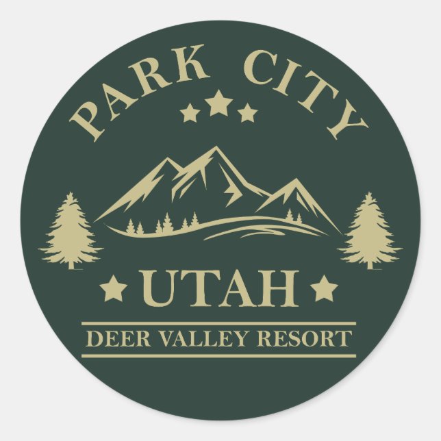 Sticker Rond Station de ski Park city Utah (Devant)
