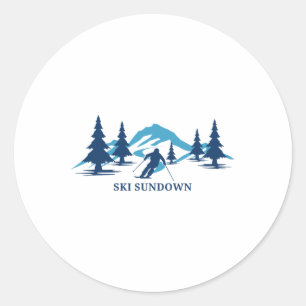 Sticker Rond Station de ski Ski Sundown Connecticut Ski Alpin S