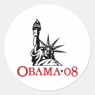Sticker Rond Statue 2008 de Barack Obama d'autocollant de