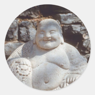 Sticker Rond Statue de Bouddha Rire