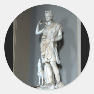 Sticker Rond Statue de Diana (Artémis) au Vatican à Rome