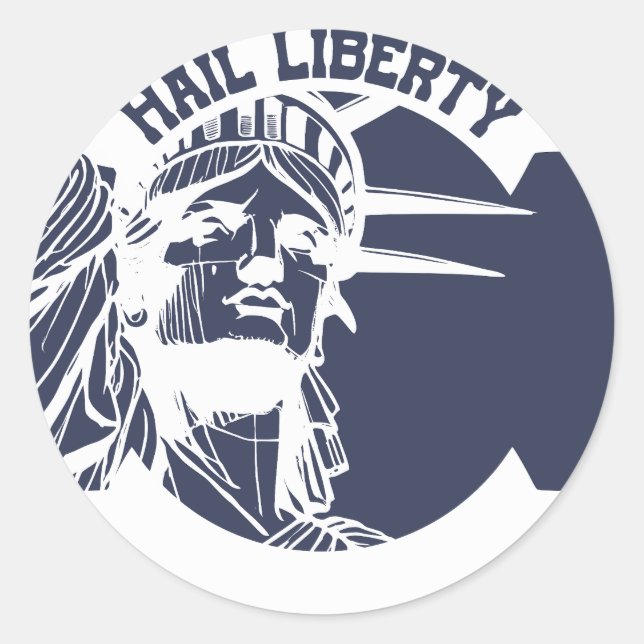 Sticker Rond Statue de la Liberté Hail Liberty (Devant)