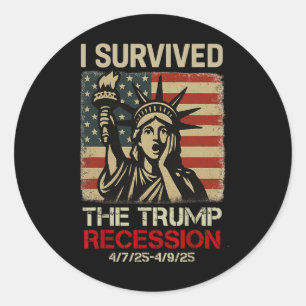 Sticker Rond Statue De La Liberté J'Ai Survécu À La Récession T