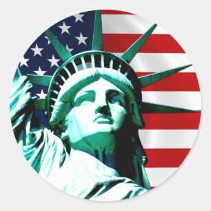 Sticker Rond Statue de la liberté, New York