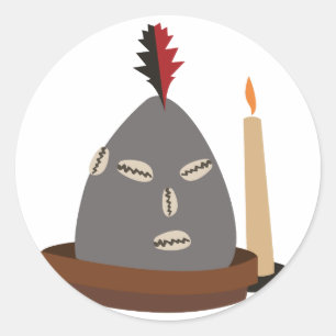 Sticker Rond Statue d'Elegua