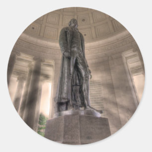 Sticker Rond Statue en bronze du mémorial Thomas Jefferson