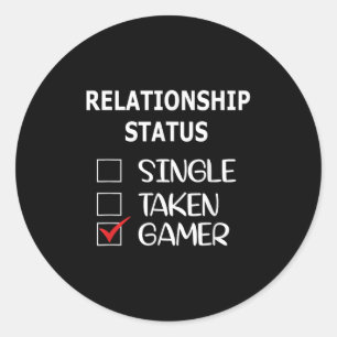 Sticker Rond Statut de relation Célibataire En couple Joueur