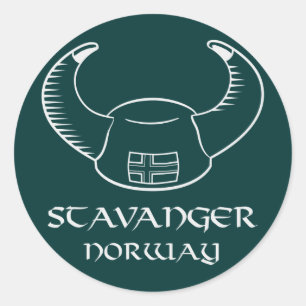 Sticker Rond Stavanger Norvège Viking Casquette