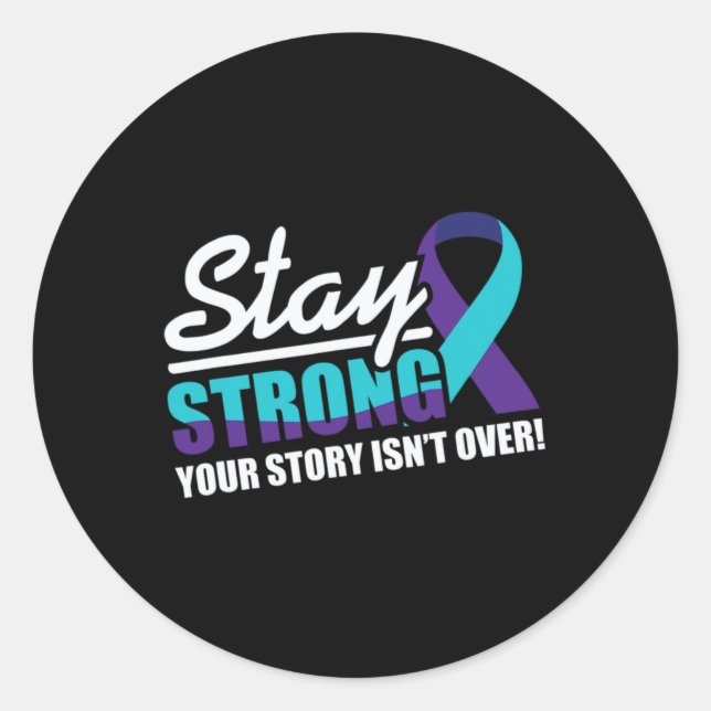Sticker Rond Stay Strong Suicide Awareness Mental Health  (Devant)