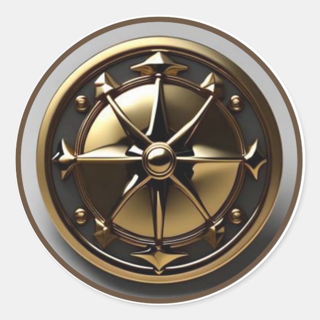 Sticker Rond Steam Punk Steampunk #1 Compass (Devant)