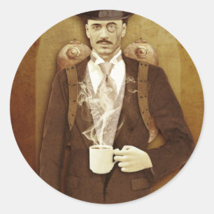 STICKER ROND STEAMPUNK